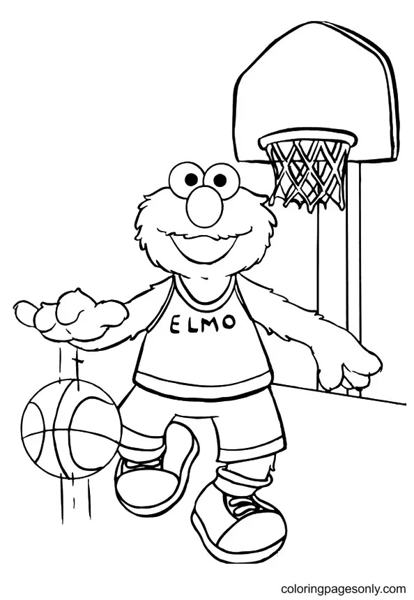 Çocuklar İçin Elmo Boyama Sayfaları 