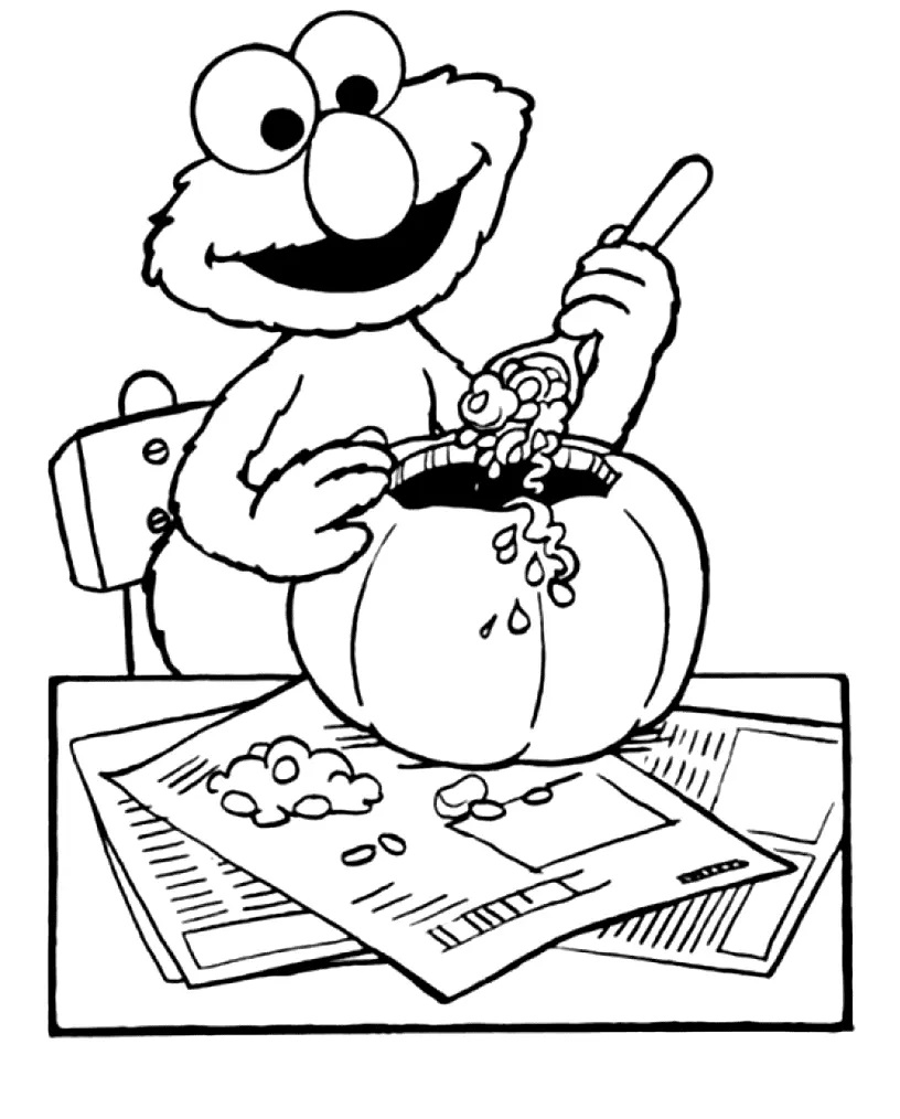 Çocuklar İçin Elmo Boyama Sayfaları 