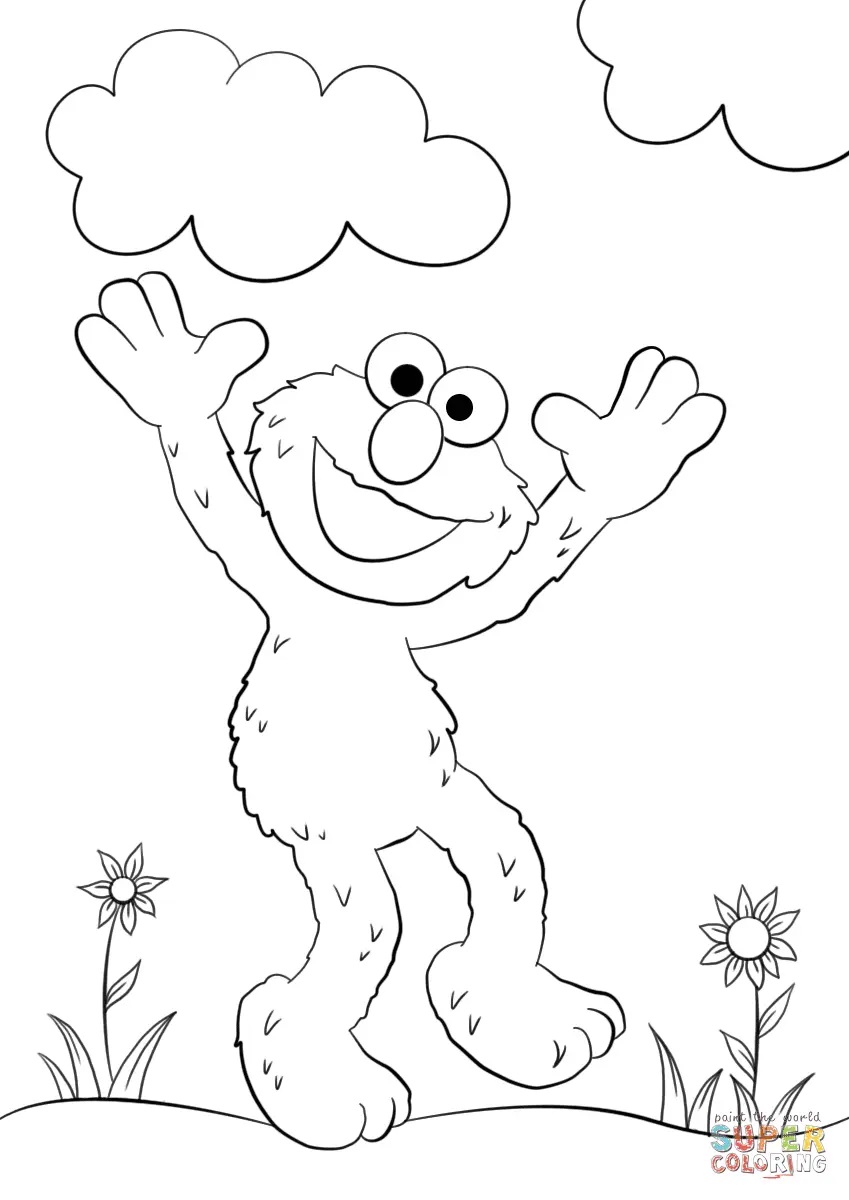 Çocuklar İçin Elmo Boyama Sayfaları 