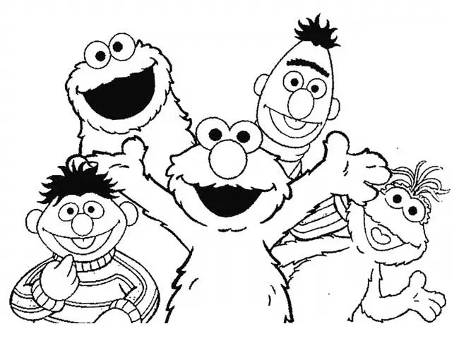 Çocuklar İçin Elmo Boyama Sayfaları 