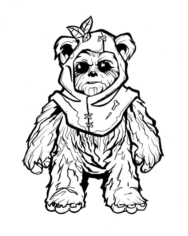 Çocuklar İçin Ewok Boyama Sayfaları 