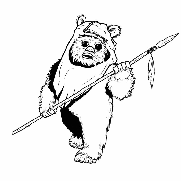 Çocuklar İçin Ewok Boyama Sayfaları 