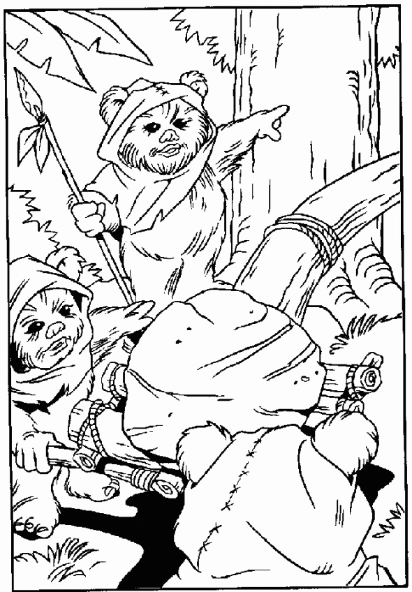 Çocuklar İçin Ewok Boyama Sayfaları 