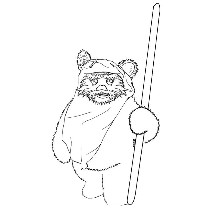 Çocuklar İçin Ewok Boyama Sayfaları 