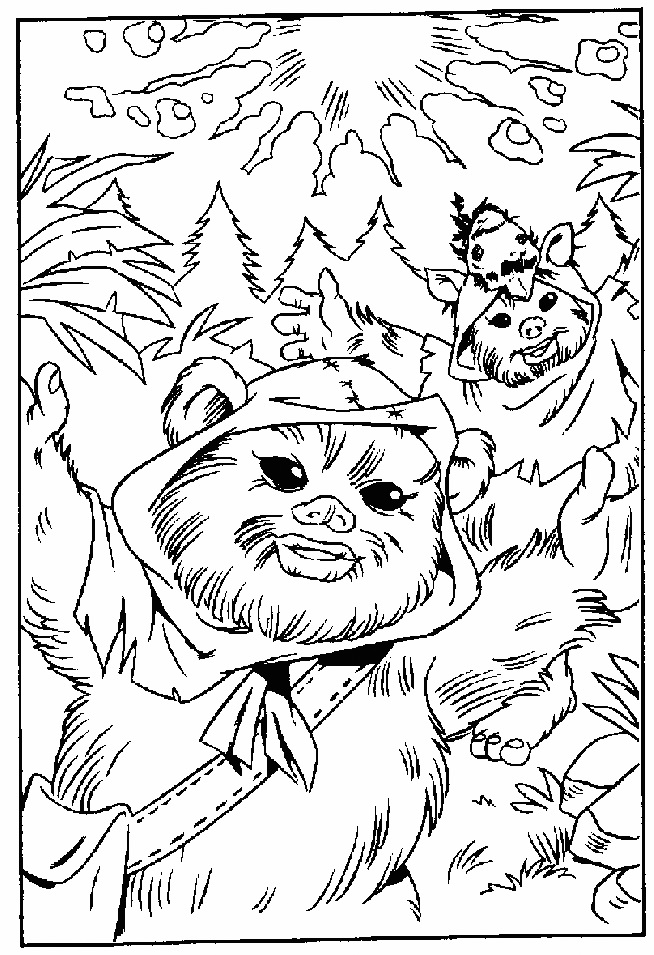 Çocuklar İçin Ewok Boyama Sayfaları 