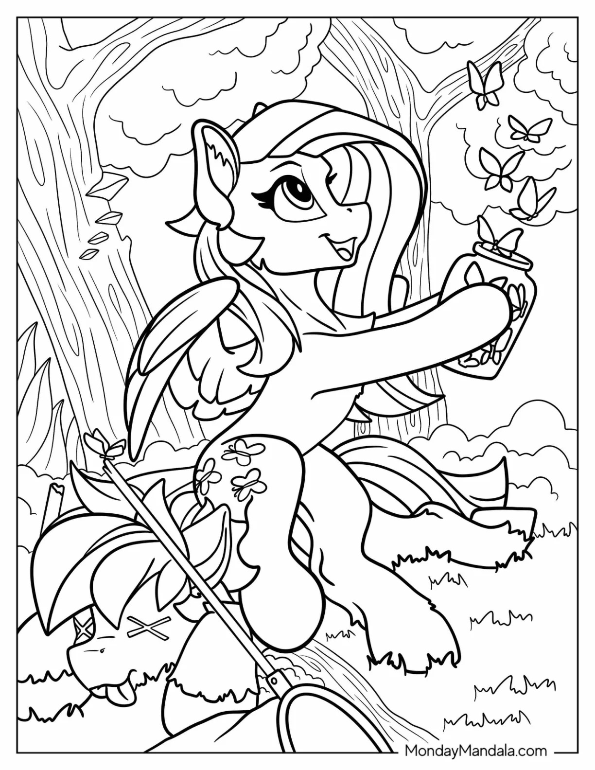 Çocuklar İçin Fluttershy Boyama Sayfaları 