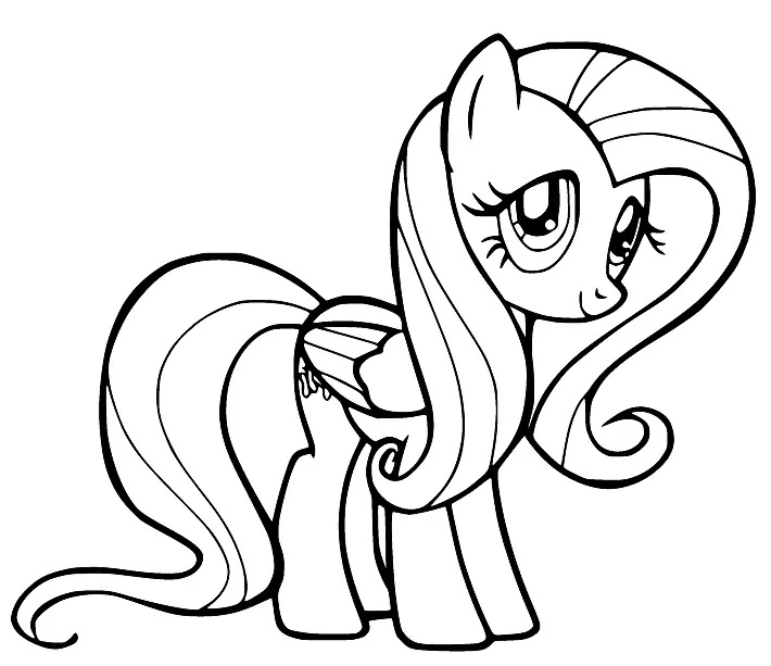 Çocuklar İçin Fluttershy Boyama Sayfaları 