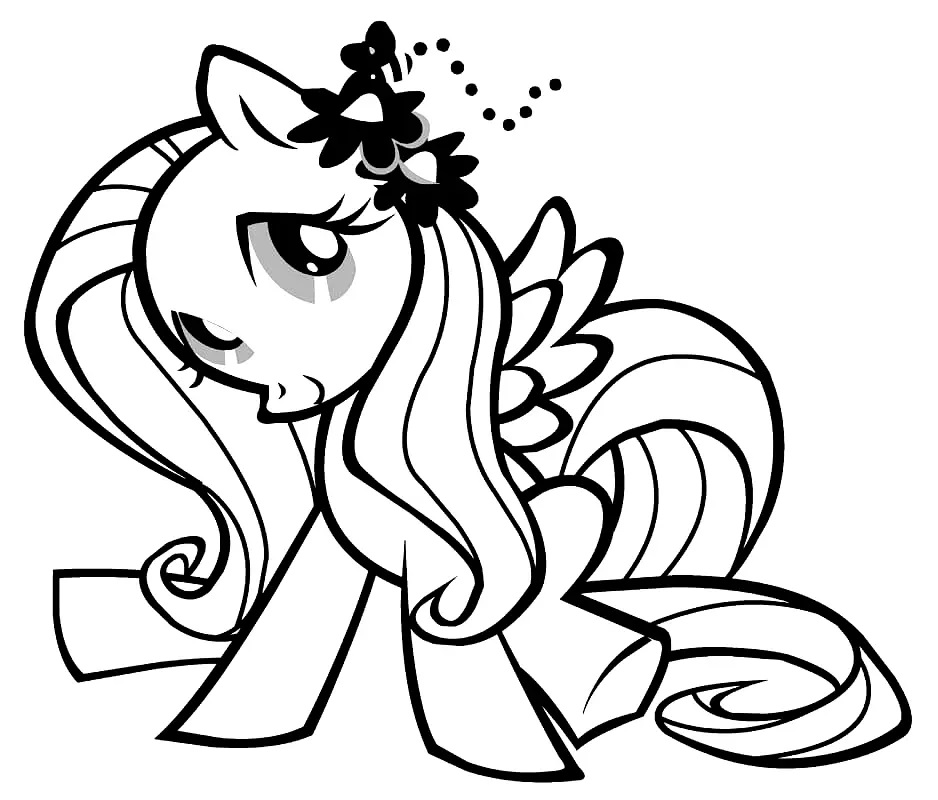 Çocuklar İçin Fluttershy Boyama Sayfaları 