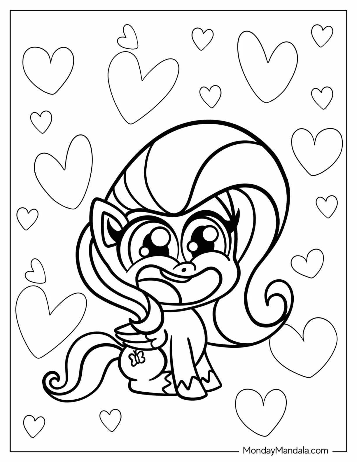 Çocuklar İçin Fluttershy Boyama Sayfaları 