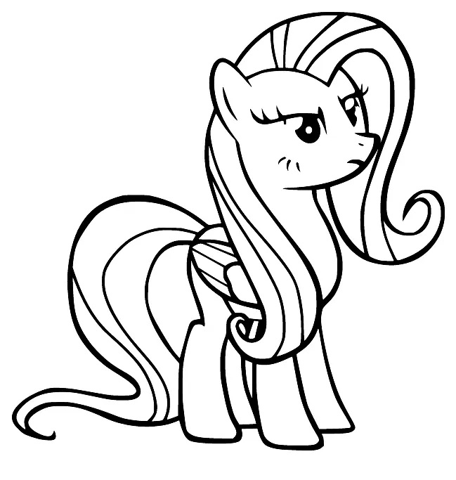 Çocuklar İçin Fluttershy Boyama Sayfaları 