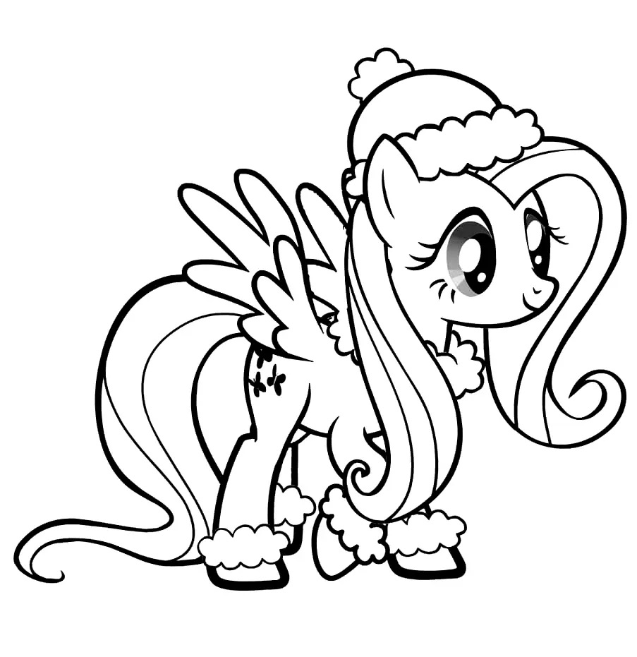 Çocuklar İçin Fluttershy Boyama Sayfaları 