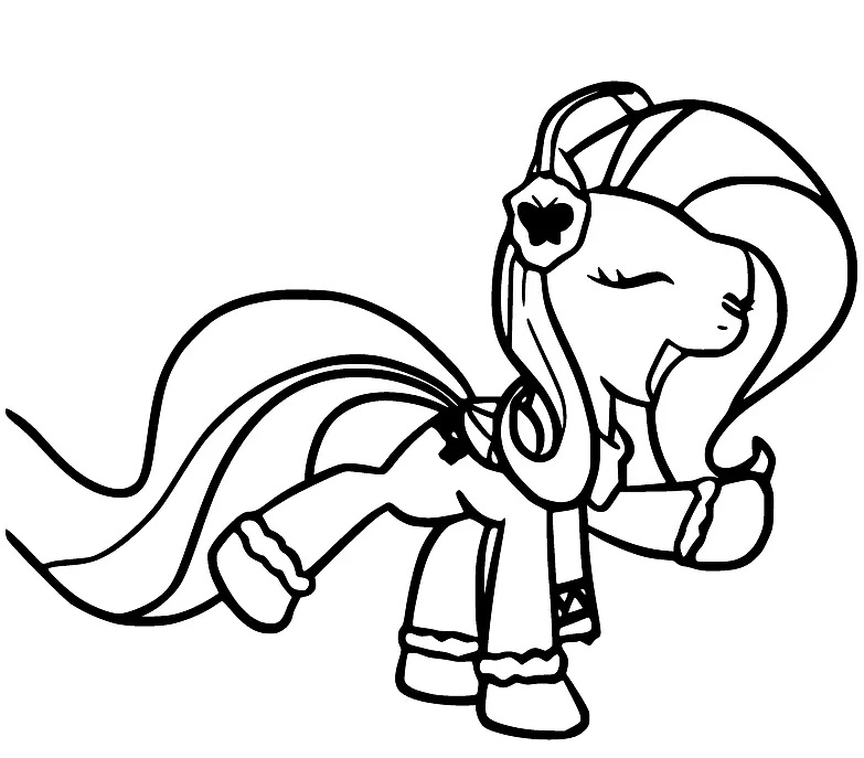 Çocuklar İçin Fluttershy Boyama Sayfaları 