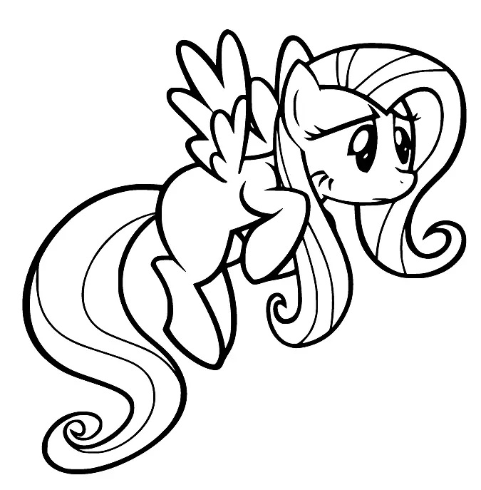 Çocuklar İçin Fluttershy Boyama Sayfaları 