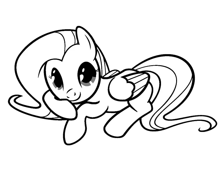Çocuklar İçin Fluttershy Boyama Sayfaları 