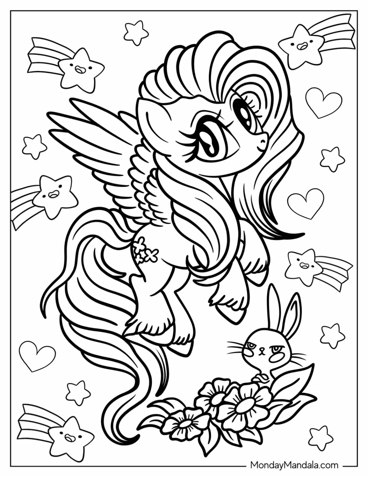 Çocuklar İçin Fluttershy Boyama Sayfaları 