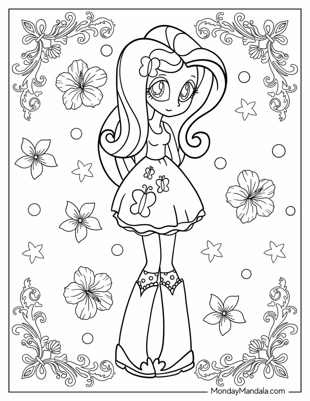 Çocuklar İçin Fluttershy Boyama Sayfaları 