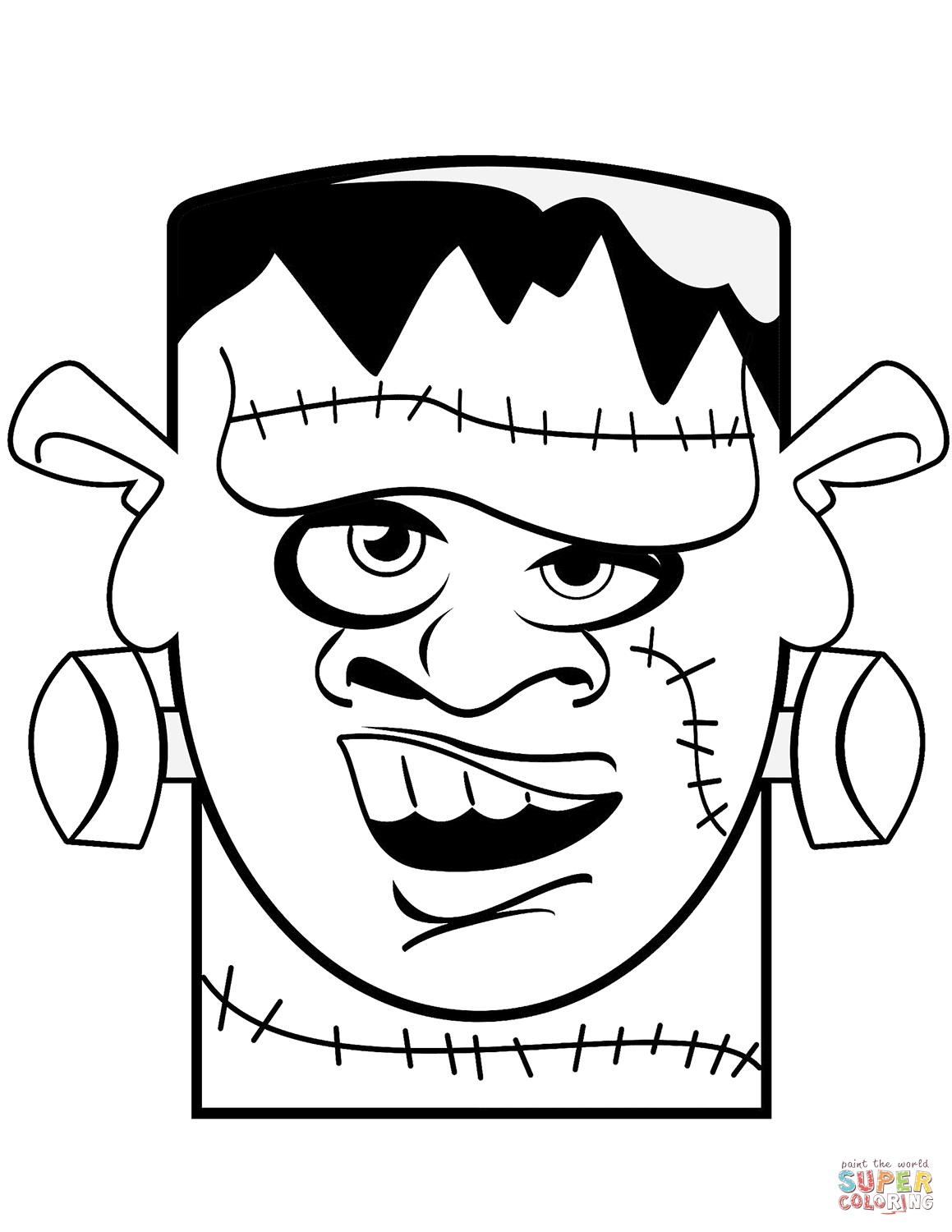 Çocuklar İçin Frankenstein Boyama Sayfaları 