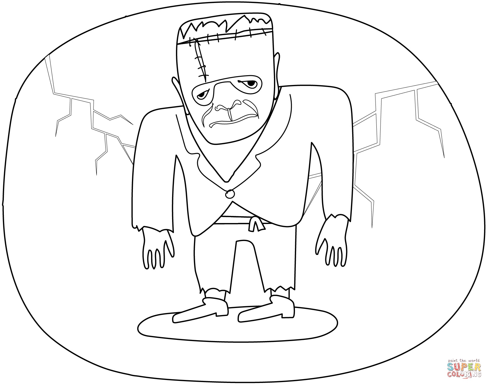 Çocuklar İçin Frankenstein Boyama Sayfaları 
