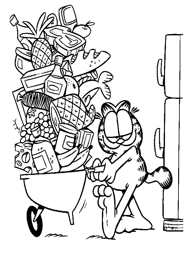 Çocuklar İçin Garfield Boyama Sayfaları 