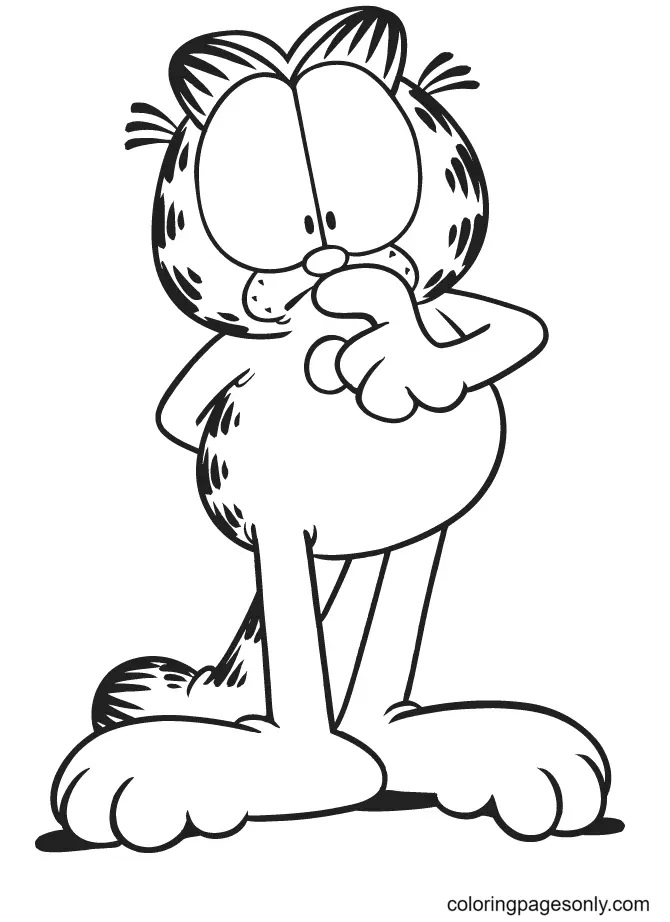 Çocuklar İçin Garfield Boyama Sayfaları 