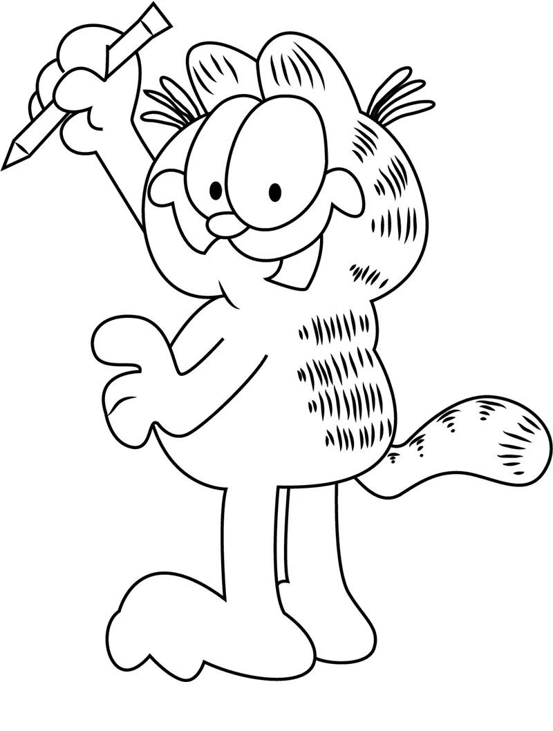 Çocuklar İçin Garfield Boyama Sayfaları 