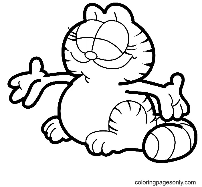 Çocuklar İçin Garfield Boyama Sayfaları 