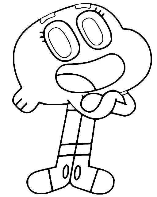Çocuklar İçin Gumball Boyama Sayfaları 