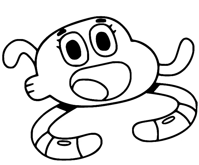 Çocuklar İçin Gumball Boyama Sayfaları 