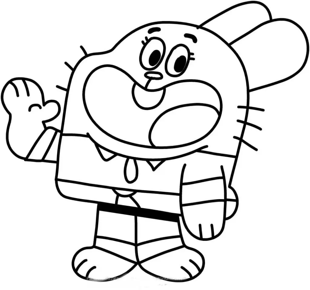 Çocuklar İçin Gumball Boyama Sayfaları 