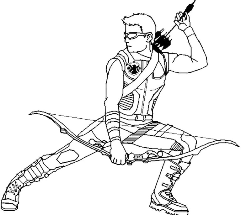 Çocuklar İçin Hawkeye Boyama Sayfaları 