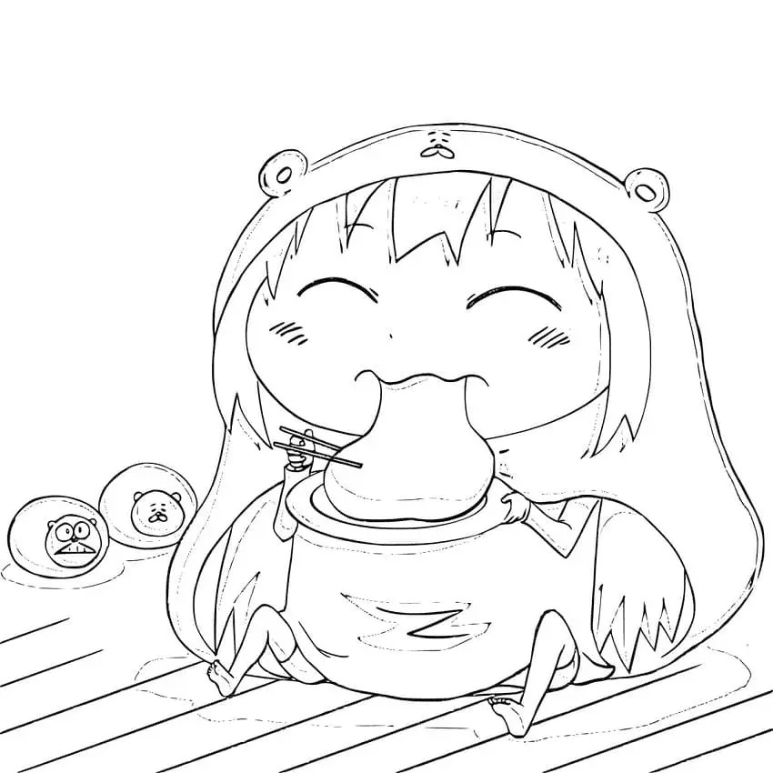 Çocuklar İçin Himouto Boyama Sayfaları 