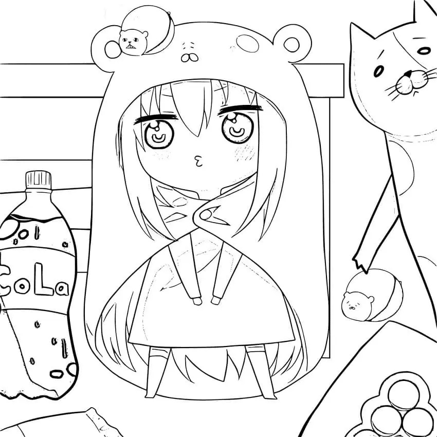 Çocuklar İçin Himouto Boyama Sayfaları 