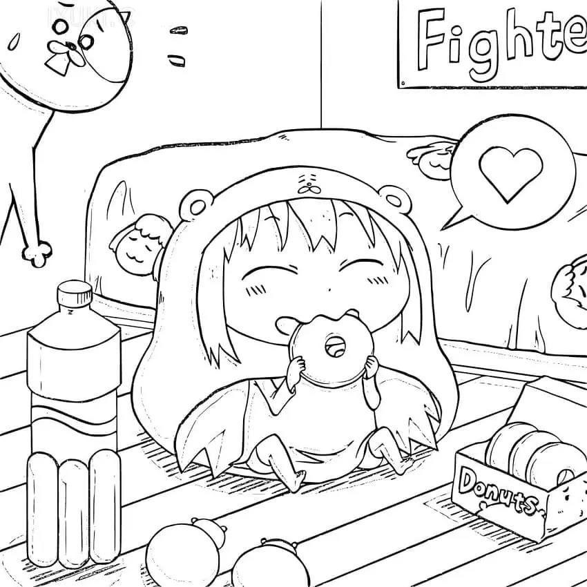 Çocuklar İçin Himouto Boyama Sayfaları 