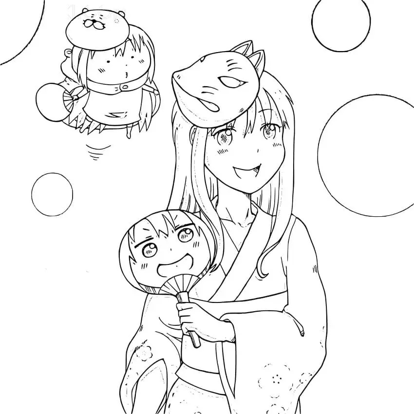 Çocuklar İçin Himouto Boyama Sayfaları 