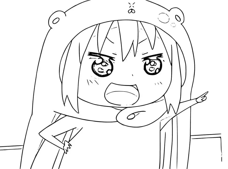 Çocuklar İçin Himouto Boyama Sayfaları 