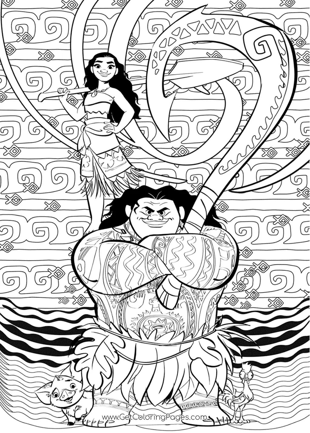 Çocuklar İçin Moana-2 Boyama Sayfaları 