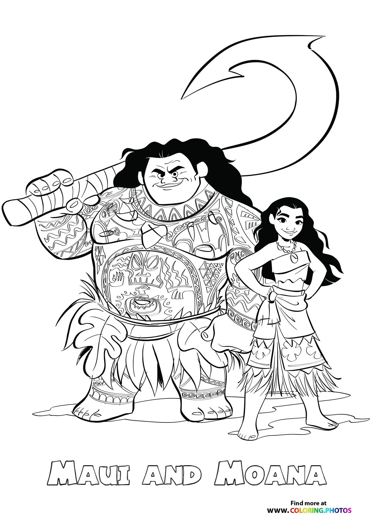 Çocuklar İçin Moana-2 Boyama Sayfaları 