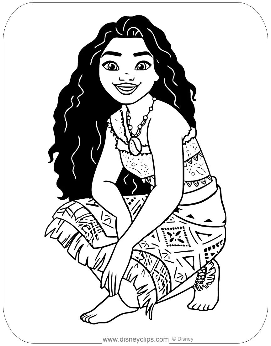Çocuklar İçin Moana-2 Boyama Sayfaları 