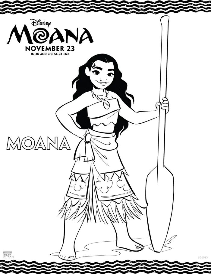 Çocuklar İçin Moana-2 Boyama Sayfaları 