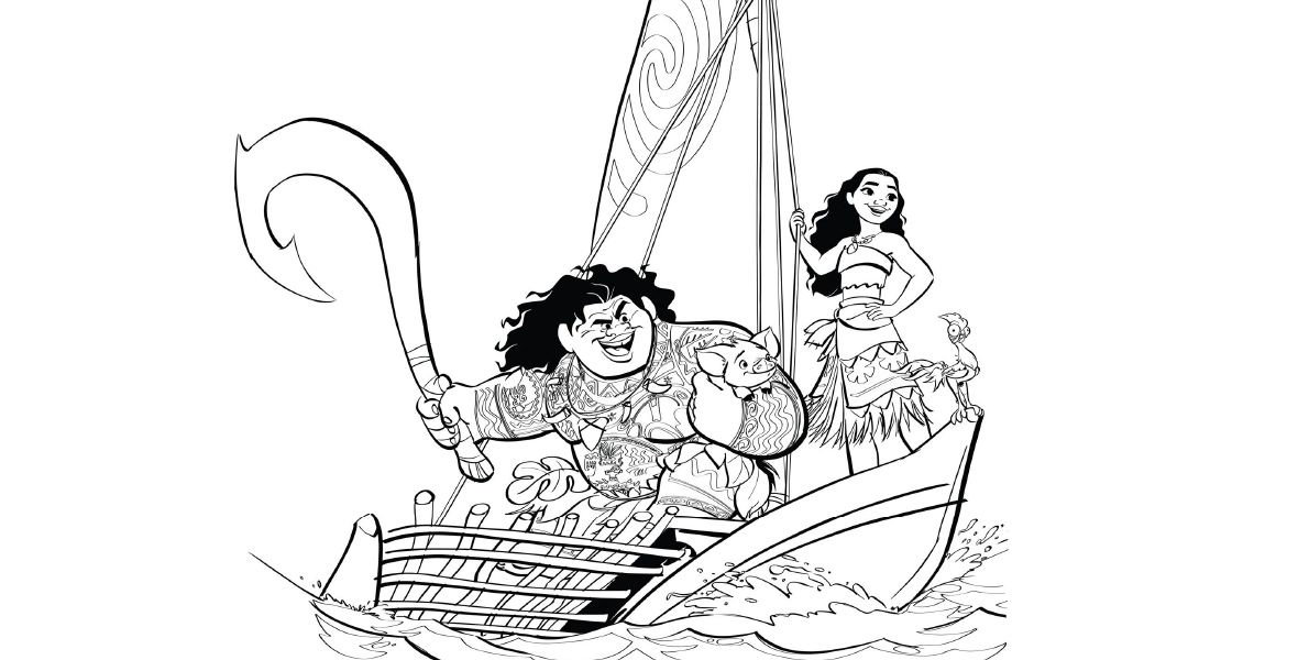 Çocuklar İçin Moana-2 Boyama Sayfaları 