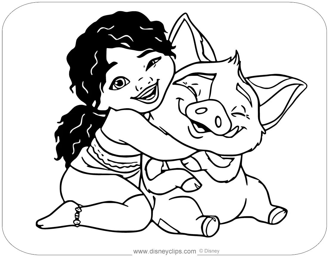 Çocuklar İçin Moana-2 Boyama Sayfaları 