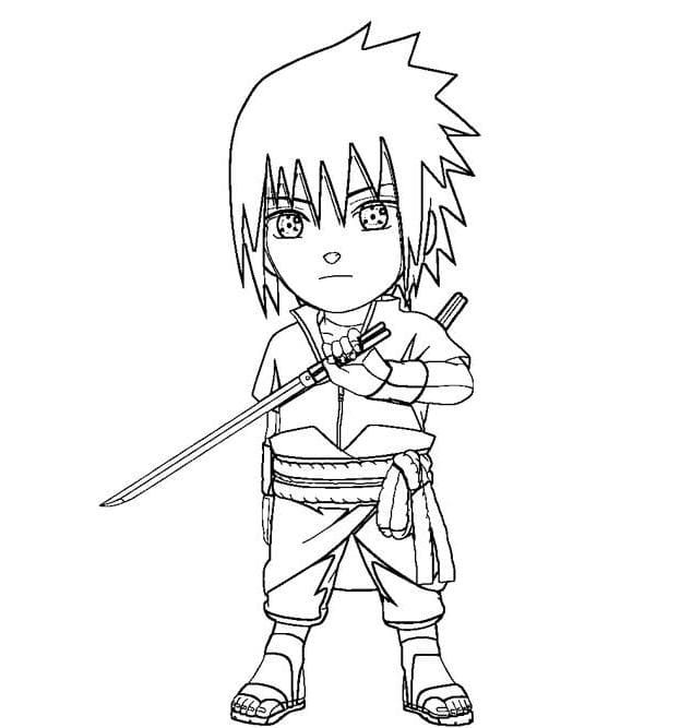 Çocuklar İçin Sasuke Boyama Sayfaları 
