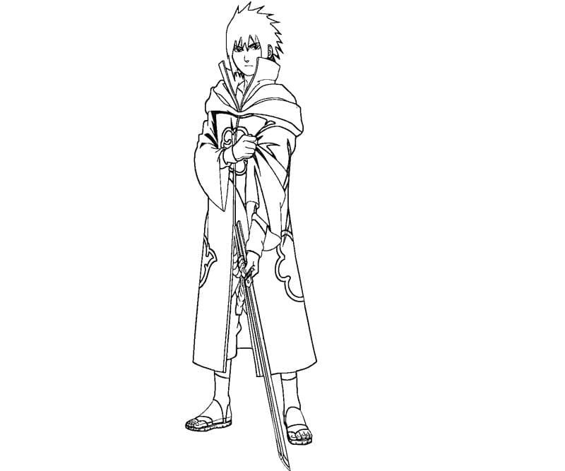 Çocuklar İçin Sasuke Boyama Sayfaları 