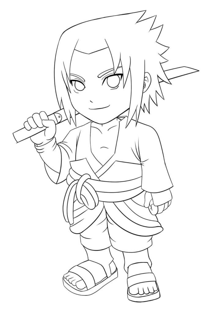 Çocuklar İçin Sasuke Boyama Sayfaları 