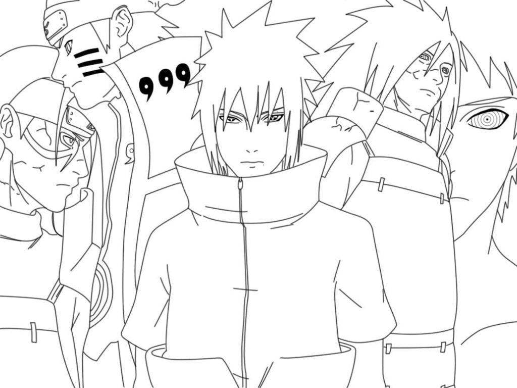 Çocuklar İçin Sasuke Boyama Sayfaları 