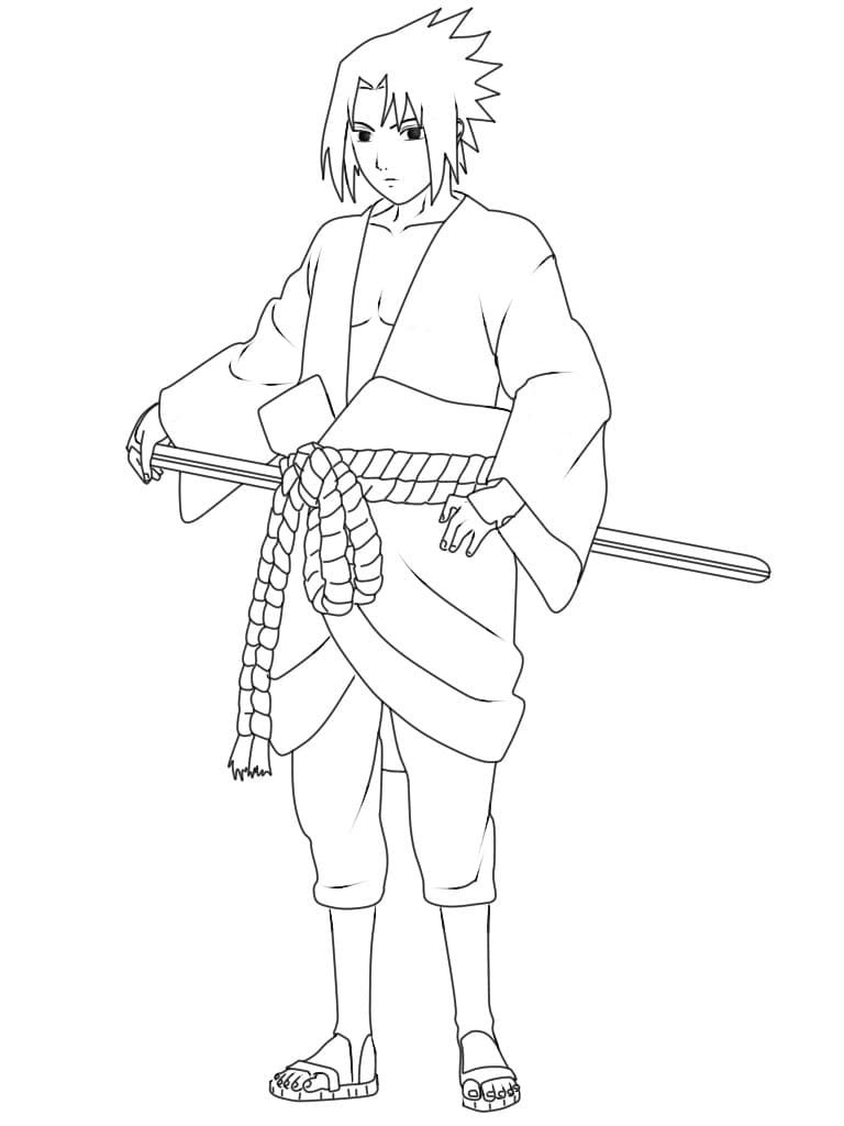 Çocuklar İçin Sasuke Boyama Sayfaları 