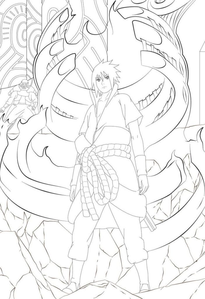 Çocuklar İçin Sasuke Boyama Sayfaları 