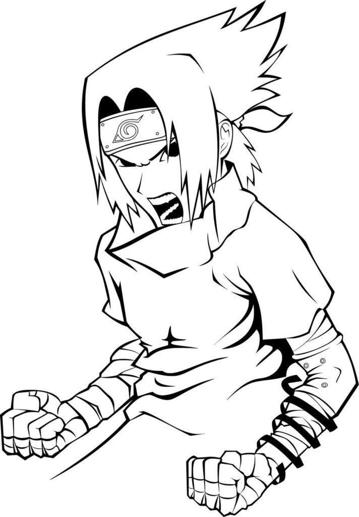 Çocuklar İçin Sasuke Boyama Sayfaları 