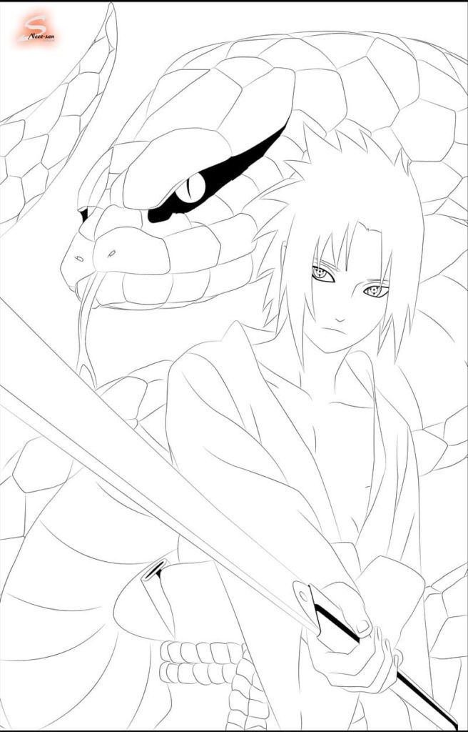 Çocuklar İçin Sasuke Boyama Sayfaları 
