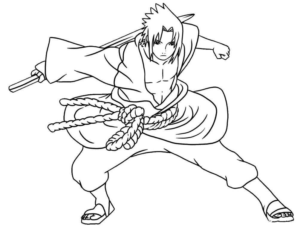 Çocuklar İçin Sasuke Boyama Sayfaları 